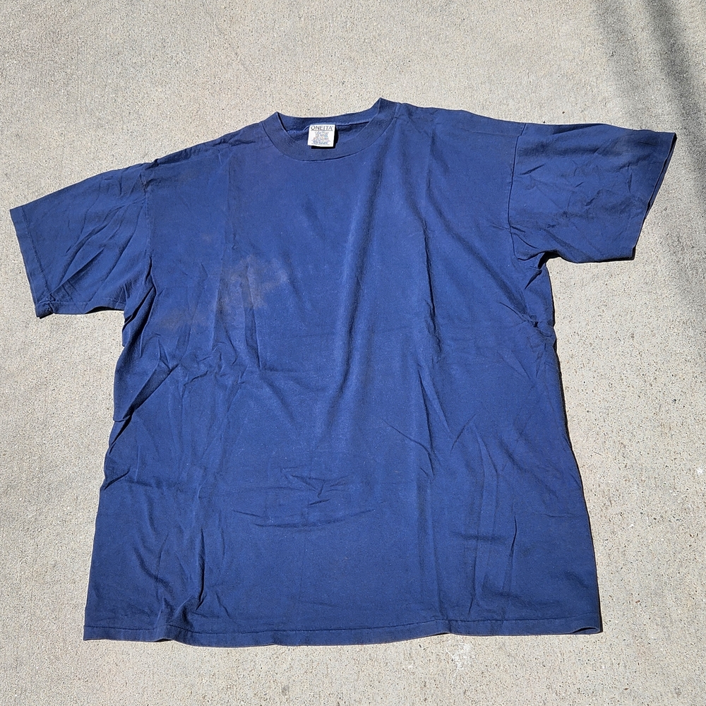 Vintage Navy Blue Men's Short Sleeve Tee